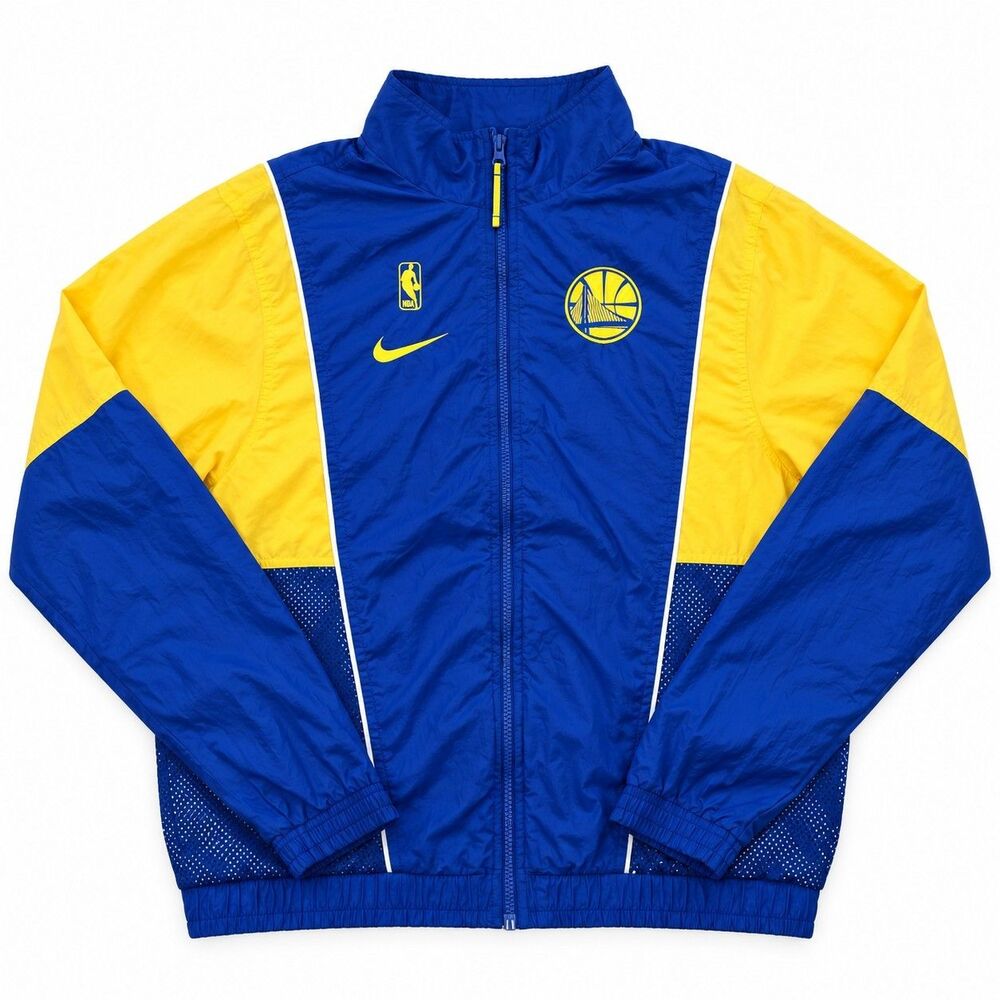 Mens Nike Golden State Warriors NBA Full Zip Courtside Jacket Medium Nylon